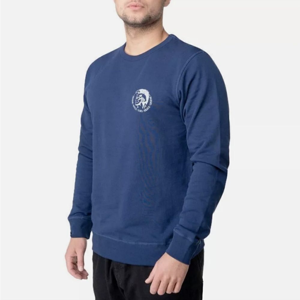 Diesel Umlt-Willy Mens Size M Pullover Jumper Casual Crewneck Blue Sweatshir